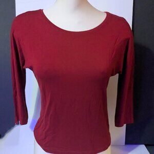 Red flowy and dressy long sleeved shirt